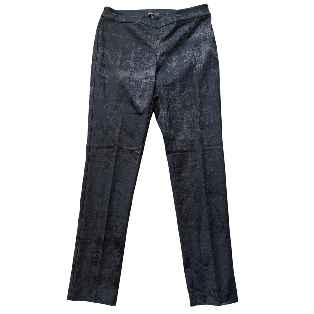 Eileen Fisher Organic Cotton Textured Dress Pants Size 6 Slim Straight